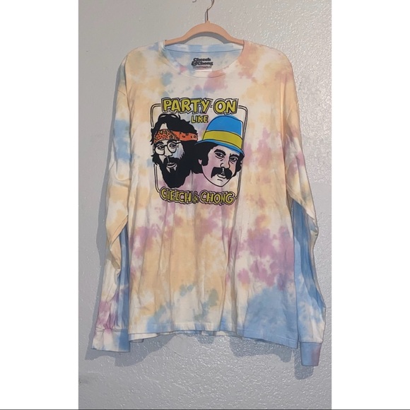 Cheech & Chong Party on 100% Cotton Tie Dye Shirt - Picture 2 of 6